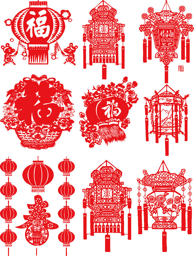 Kinas tradisjonelle røde lanternemateriale